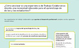 ¿Cómo analizar si una experiencia de Trabajo Colaborativo aborda una necesidad relevante para el aprendizaje de los y las estudiantes, niños y niñas?